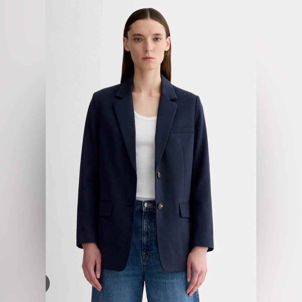 Pendleton Tailored Wool Blazer | Navy Blue | Size 8